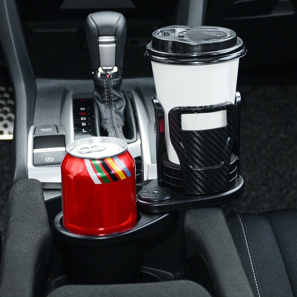 2-in-1 Adjustable Car Cup Holder Extender – Double Cup Holder with 360° Rotation, Multifunctional Design, Fits Most Vehicles