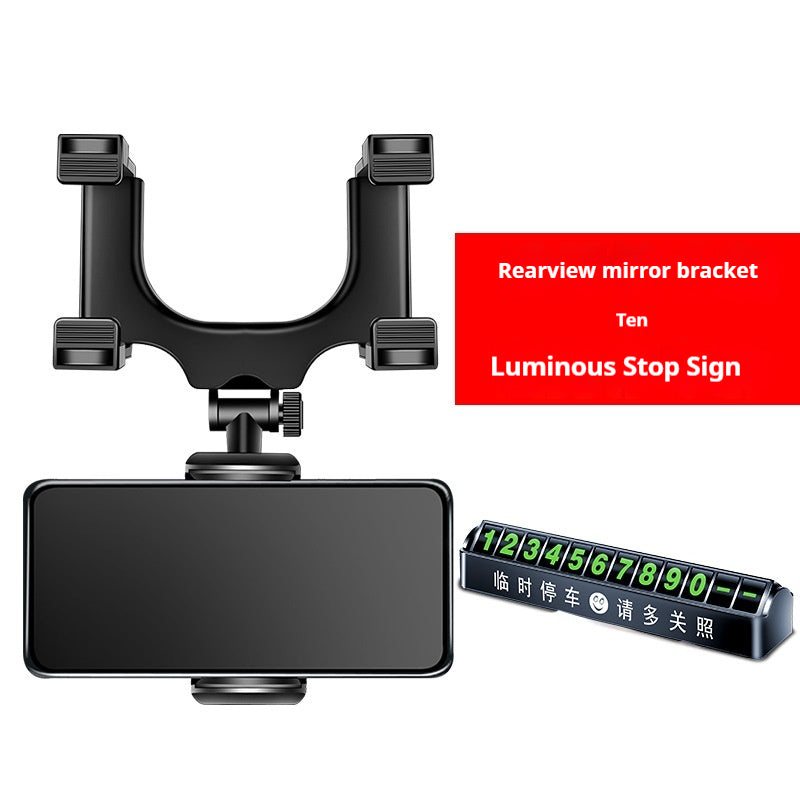 Adjustable Rearview Mirror Phone Mount – Clip-On Car Navigation Holder for Easy Hands-Free Use