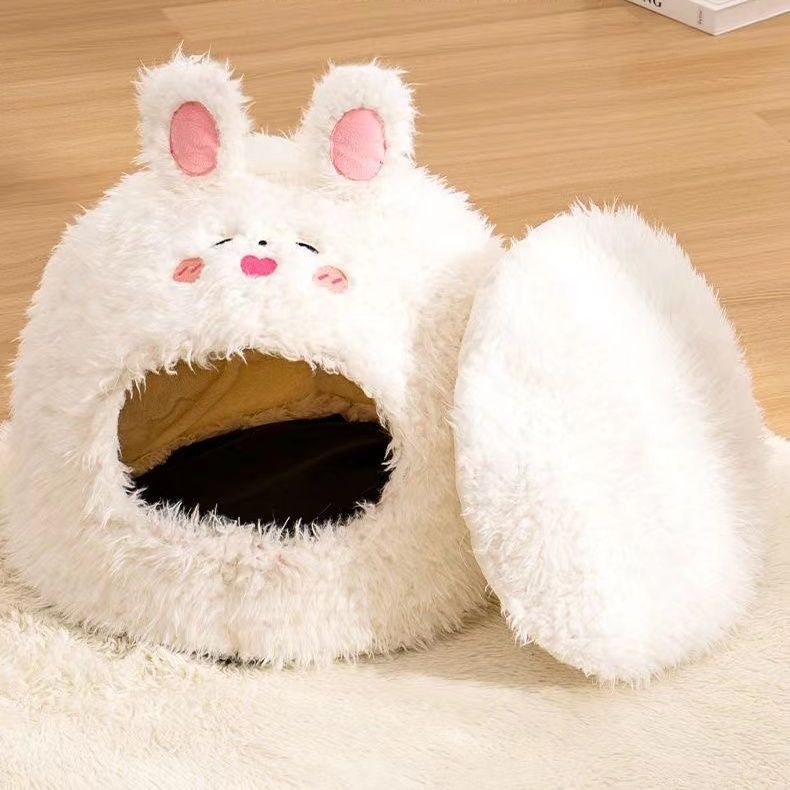 Closed Warm Plush Pet Cat Nest