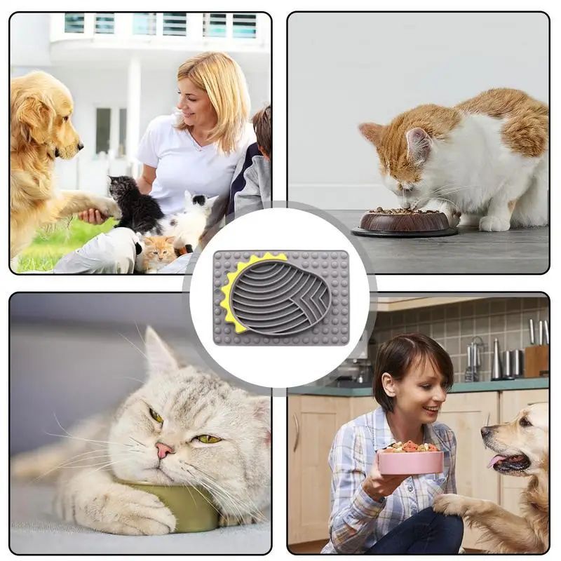 Slow Feeder Dog Bowls Stable Slow Feeder Licking Mat For Pets Slow Eating Smooth Texture Lick Pad For Pet Dog Puppy Cat Kitten