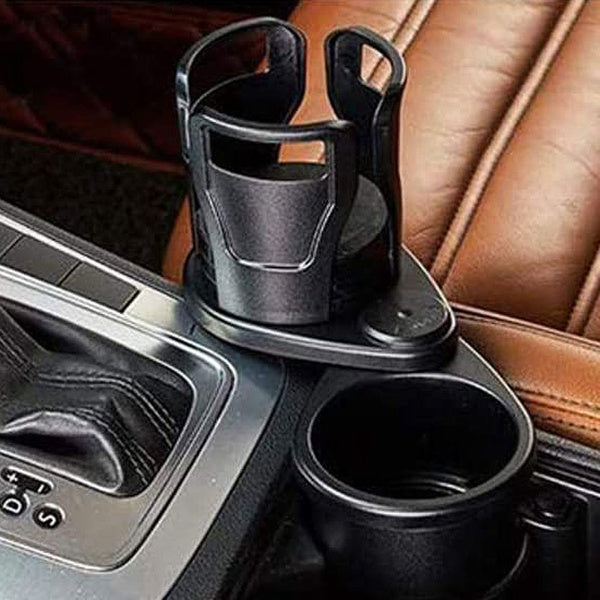 2-in-1 Adjustable Car Cup Holder Extender – Double Cup Holder with 360° Rotation, Multifunctional Design, Fits Most Vehicles