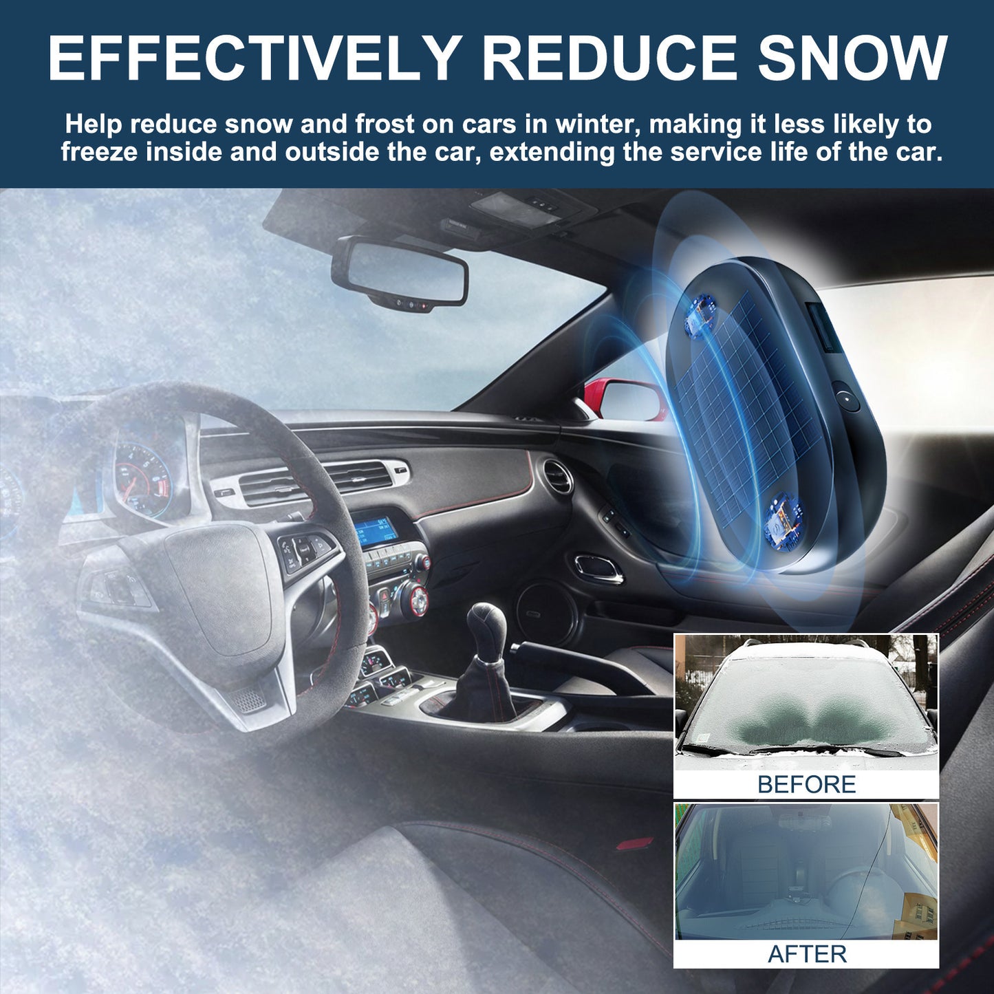 Portable Car Snow & Ice Remover – Fast Deicing Tool for Windshields, Rearview Mirrors, and Anti-Freezing Protection