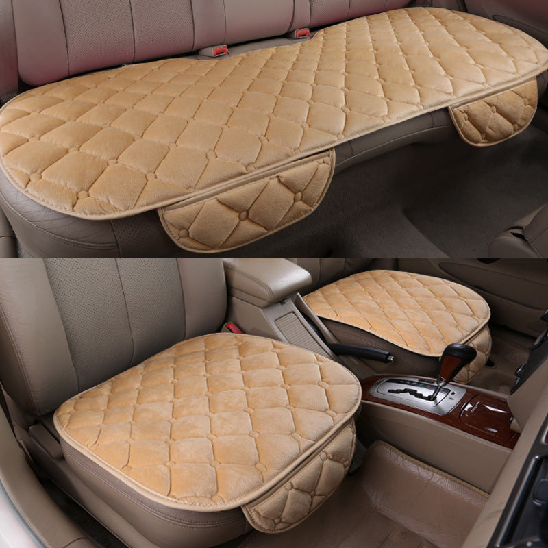 Plush Car Seat Cushion Set – Non-Slip, Tie-Free Design, Universal Fit, Comfortable and Stylish