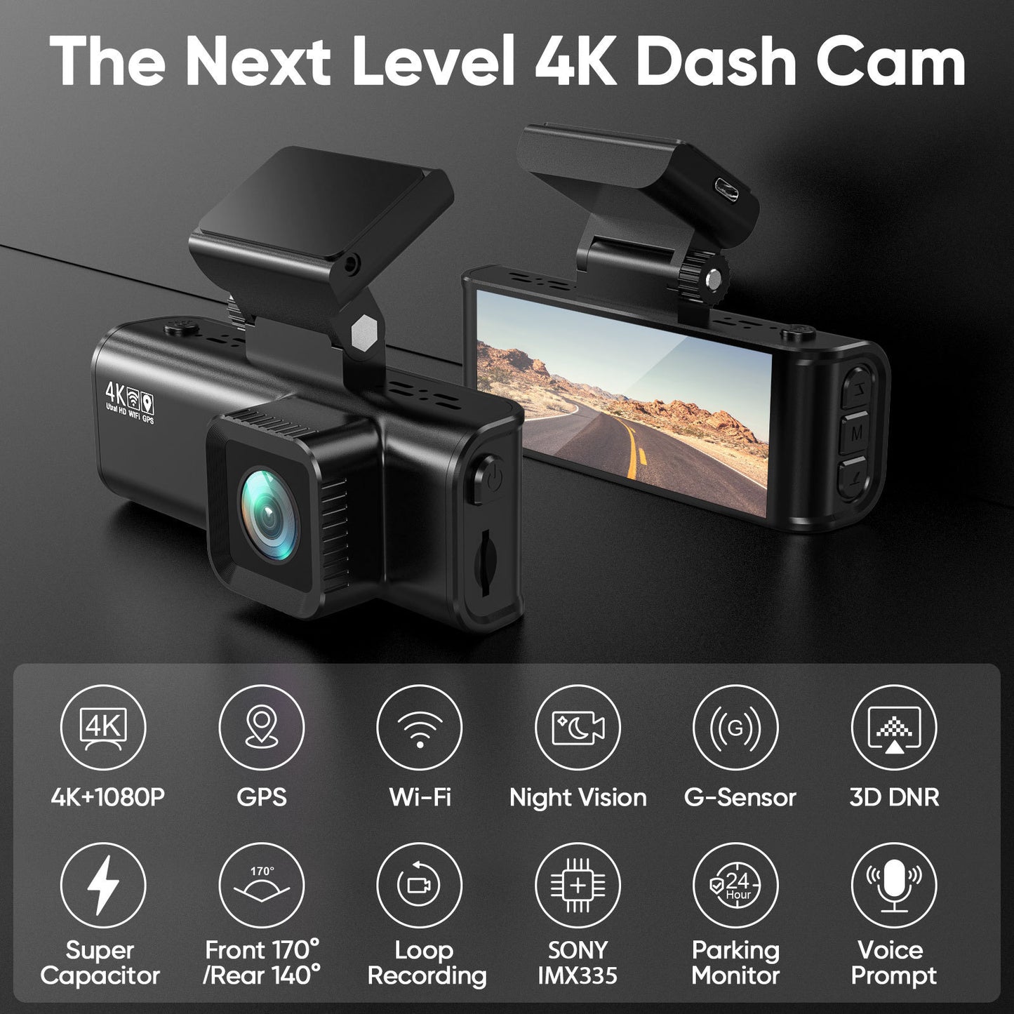 4K GPS Dash Cam – Ultra HD Driving Recorder with GPS Positioning for Enhanced Safety and Navigation