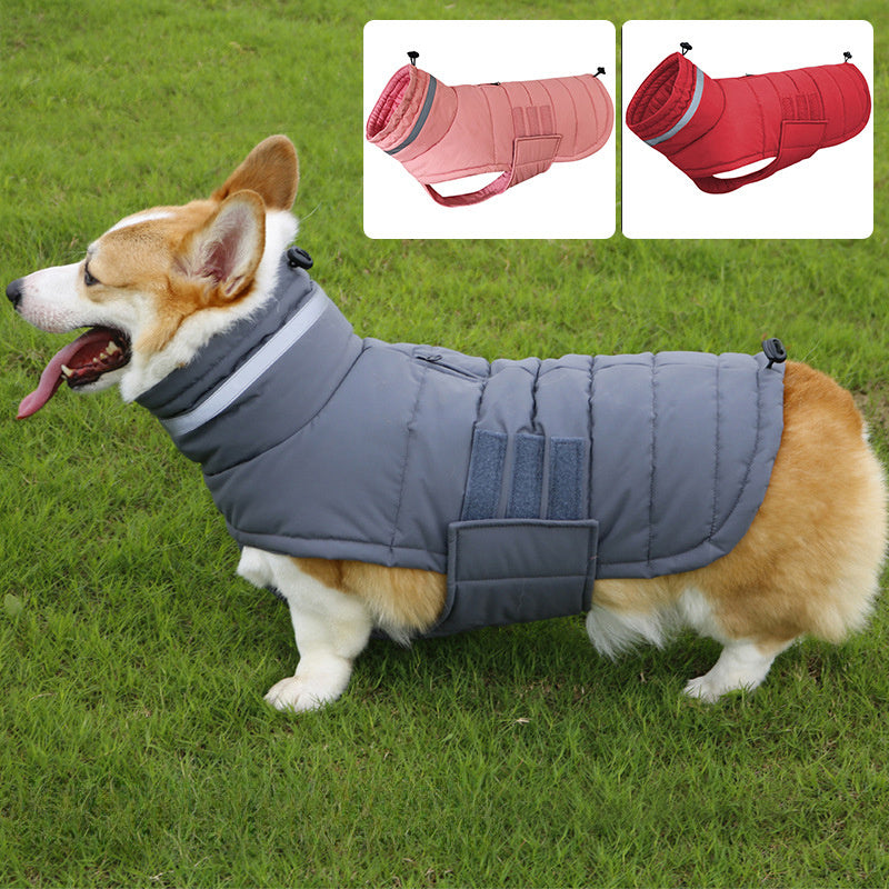 Pet Coat Cold-Proof Warm Rain-Proof Clothe Big Dog Clothing Corgi Clothes Dog Trench