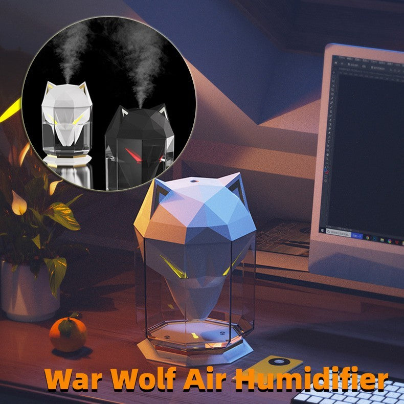 War Wolf Ultrasonic Air Humidifier with Colorful LED Lights – Nano Mist Diffuser for Home, Office, & Desktop | Quiet, Portable Air Humidifier