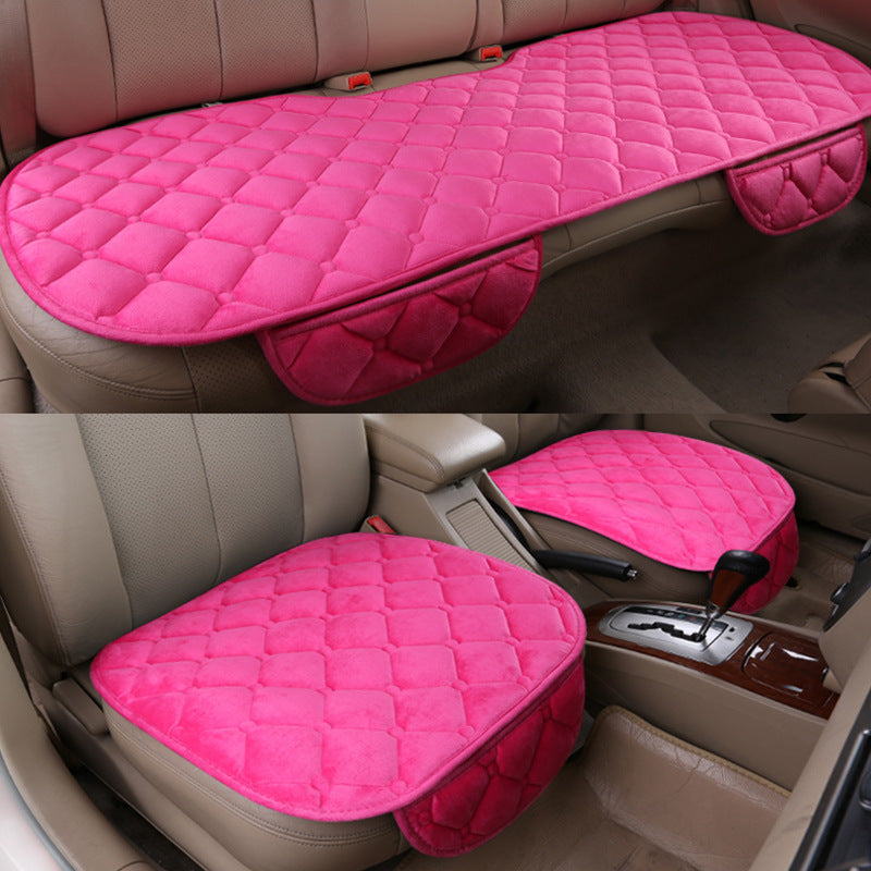 Plush Car Seat Cushion Set – Non-Slip, Tie-Free Design, Universal Fit, Comfortable and Stylish