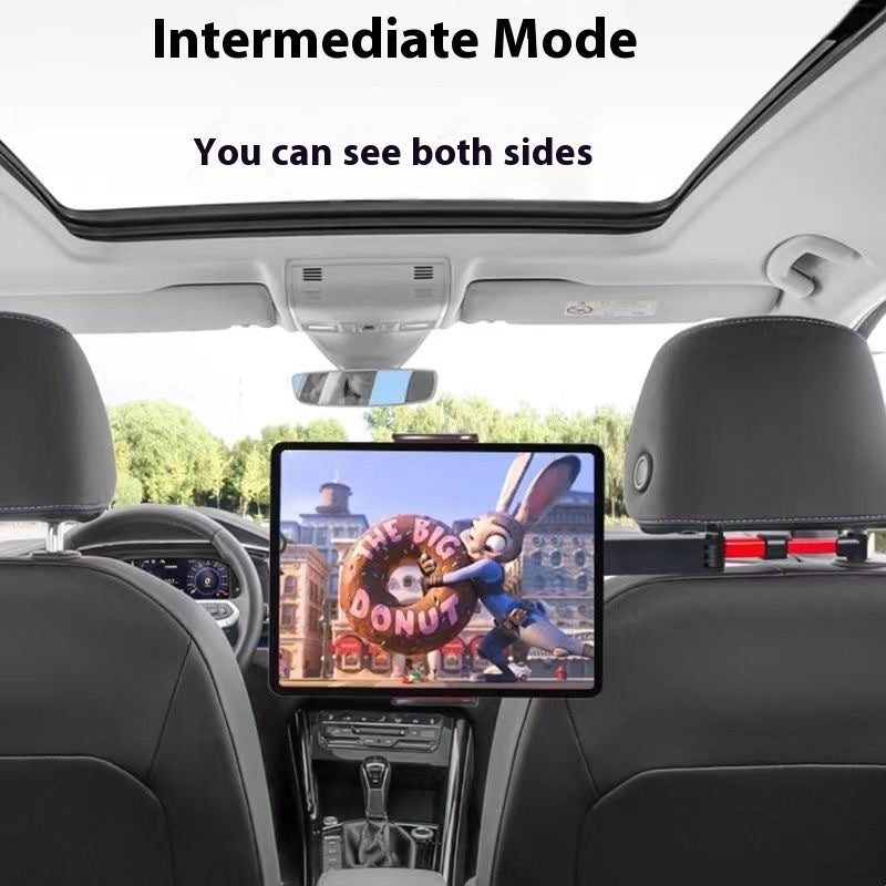 Adjustable Car Back Seat Phone & Tablet Holder – Stable, Quiet, Horizontal & Vertical Dual-Use Stand