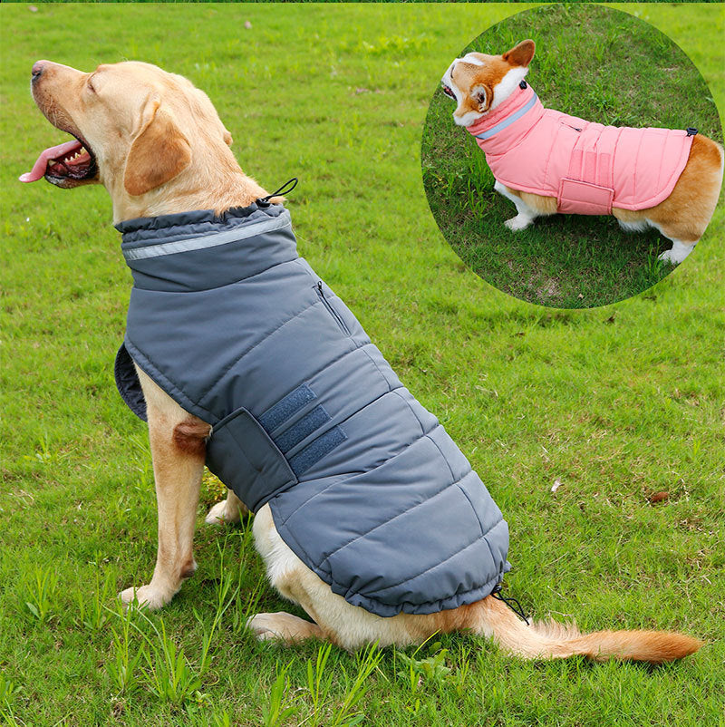 Pet Coat Cold-Proof Warm Rain-Proof Clothe Big Dog Clothing Corgi Clothes Dog Trench