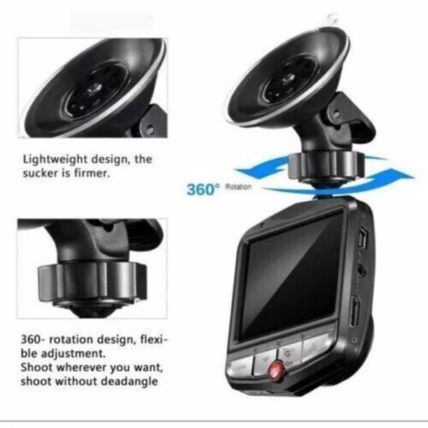 2.4-Inch Full HD 1080P Dash Cam – Front & Rear Car Camera with Night Vision and G-Sensor