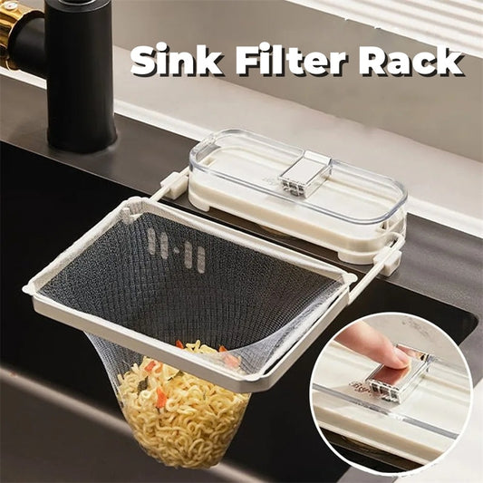 Kitchen Sink Filter Rack with Suction Cup | Disposable Leftover Strainer and Drain Rack for Kitchen Garbage | Essential Kitchen Gadget