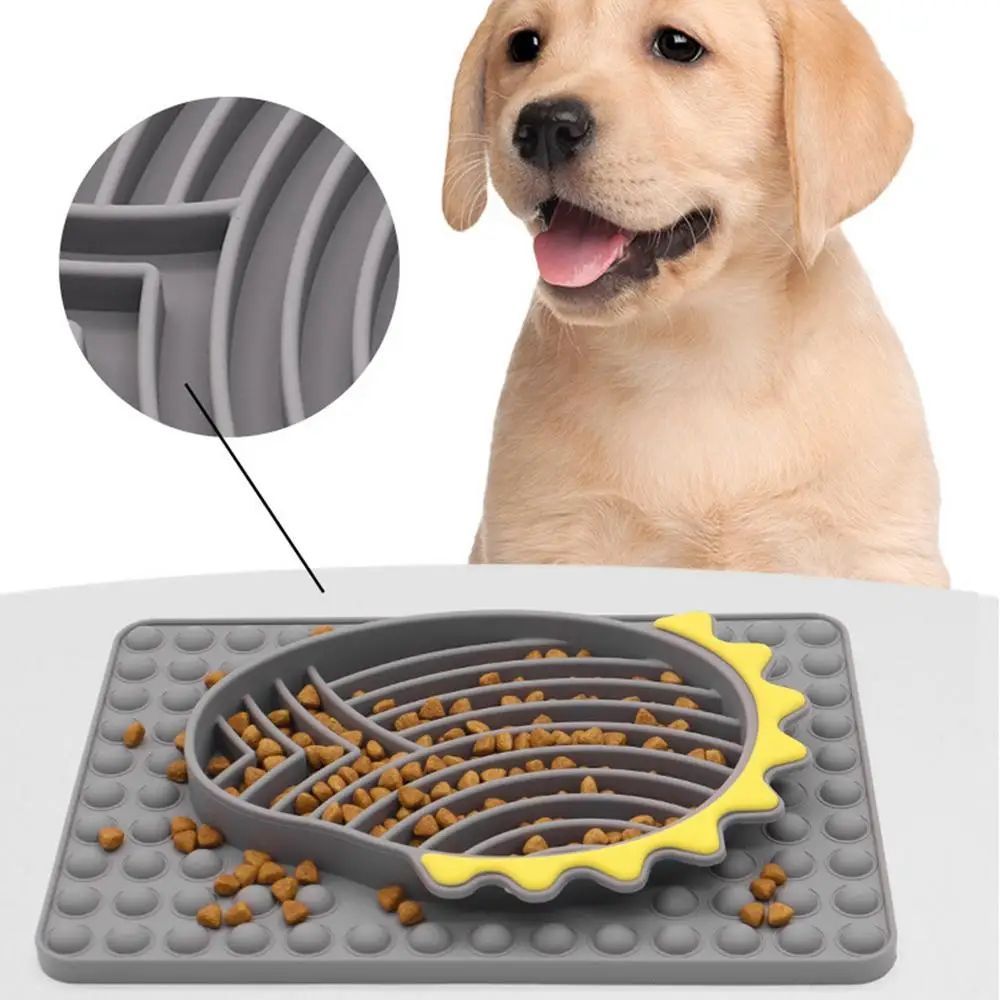 Slow Feeder Dog Bowls Stable Slow Feeder Licking Mat For Pets Slow Eating Smooth Texture Lick Pad For Pet Dog Puppy Cat Kitten