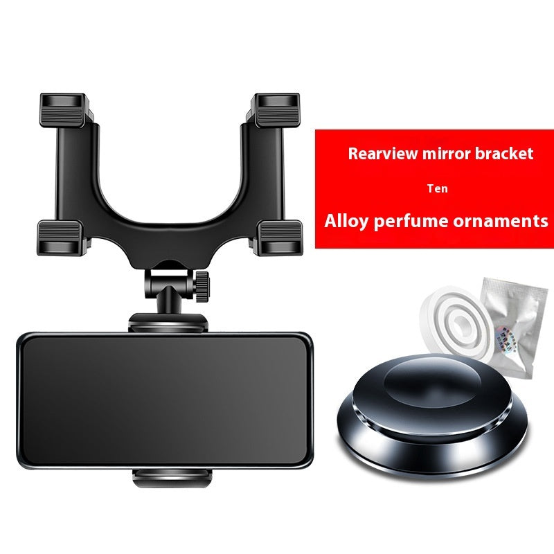 Adjustable Rearview Mirror Phone Mount – Clip-On Car Navigation Holder for Easy Hands-Free Use