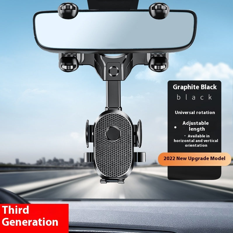 Adjustable Rearview Mirror Phone Mount – Clip-On Car Navigation Holder for Easy Hands-Free Use