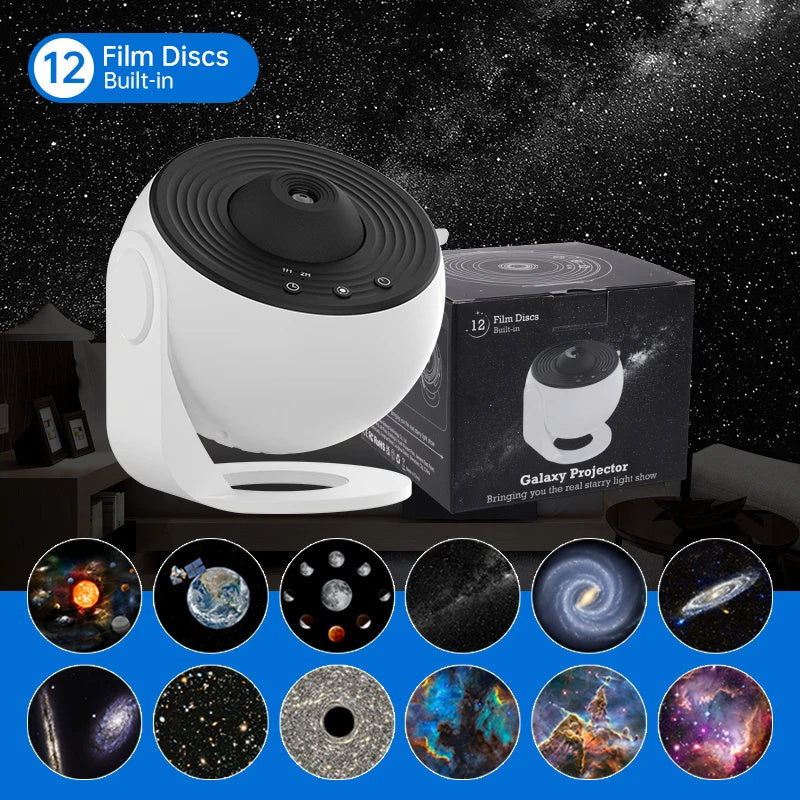 360° Rotating Galaxy Starry Night Light Projector – Planetarium Lamp for Kids’ Bedroom, Valentine's Day, Wedding, and Party Decorations