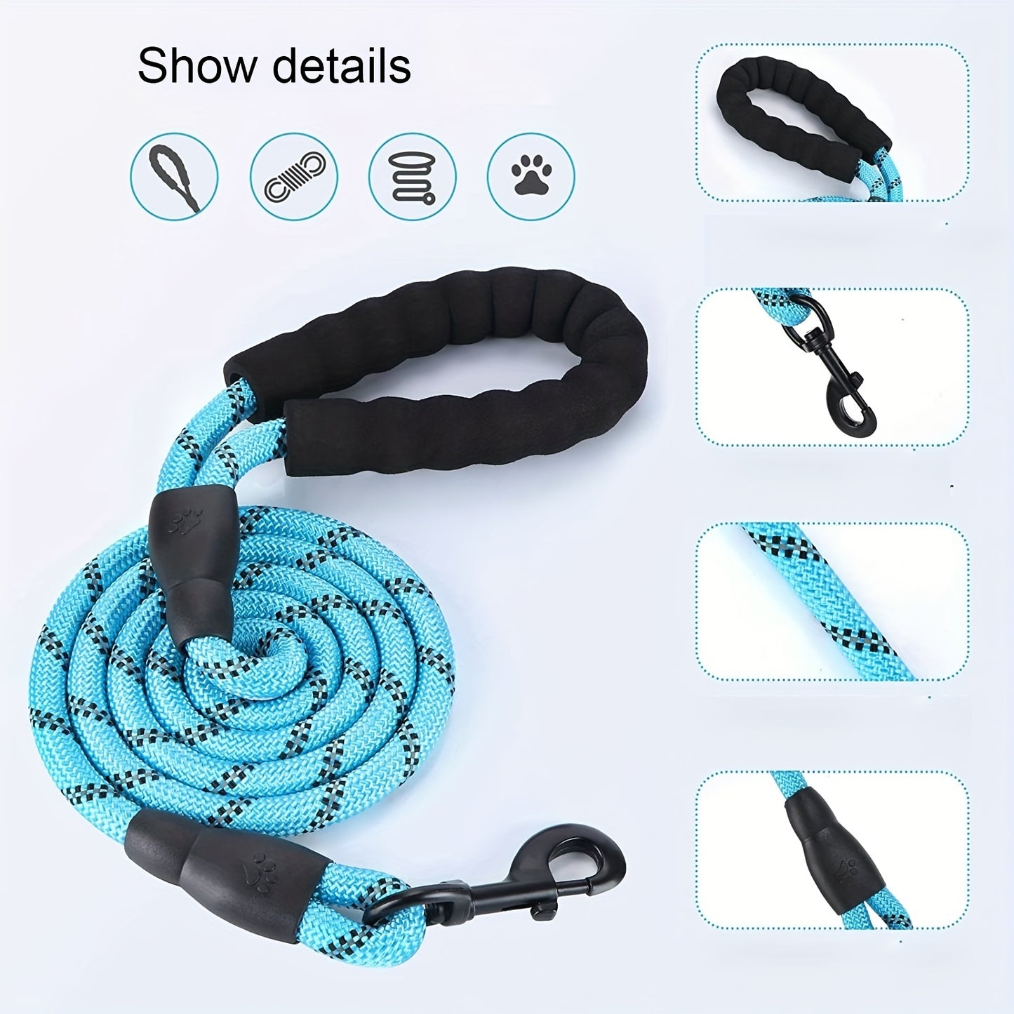 Hands-Free Dog Leash with Adjustable Waist Belt – Elastic Jogging Lead, Reflective Harness & Padded Handle for Running, Walking, and Training